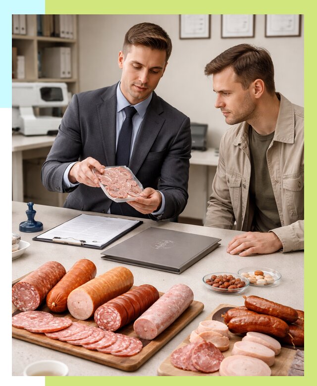 Сертификация колбасных изделий в Краснокаменске от 7666 р. | Алешин-Ксн